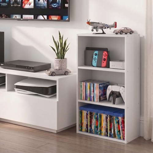 Furinno Basic DVD Shelf, 3-Tier CD Rack, Cube Storage - Image 4