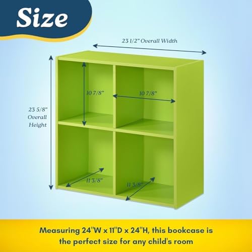 Green 4 Cube Storage Organizer Book Shelf, Toy Storage Organizer - Image 2