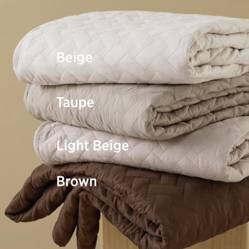 Bedsure Quilts Queen Size, Lightweight Comforter Set, Taupe Bedspread - Image 3