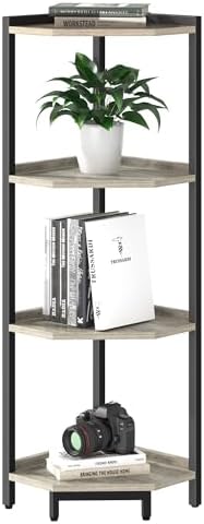 Hzuaneri Corner Shelf Stand 4-Tier Corner Bookshelf Storage Standing Shelf - Image 7