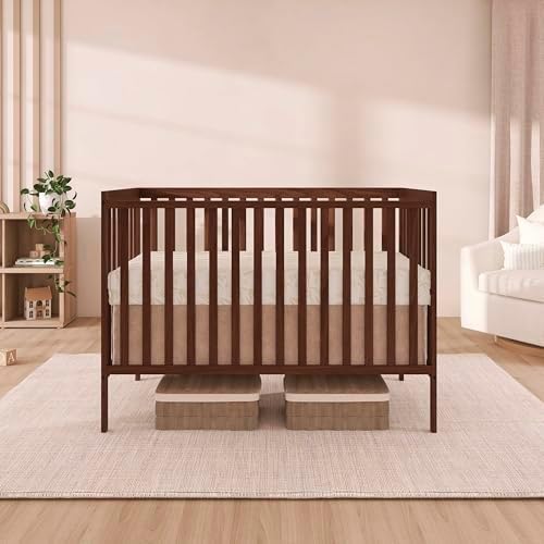 Dream On Me Synergy 5-in-1 Baby Crib, Converts to Toddler Bed, Walnut Brown - Image 2