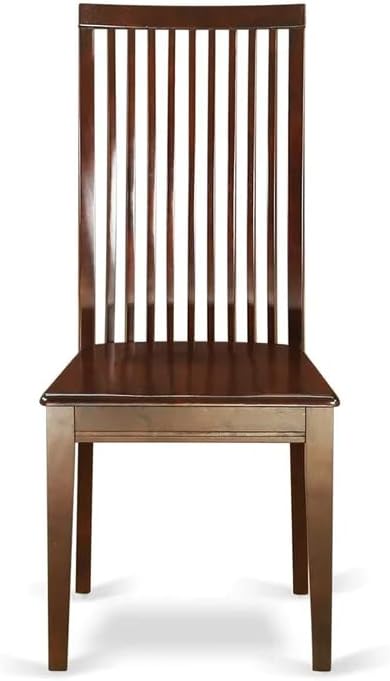 East West Furniture HBIP3-MAH-W 3 Piece Dining Table Set for Small Spaces Contains a Round Dining Room Table with Pedestal and 2 Wood Seat Chairs, 42x42 Inch, Mahogany