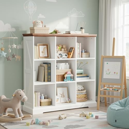 IRONCK 9 Cube Storage Organizer, Farmhouse Short Bookshelf - Image 5