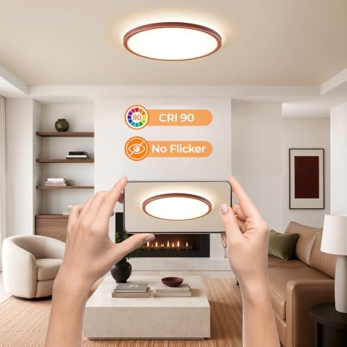 BLNAN 15.4 Inch LED Flush Mount Ceiling Light, 3000K-5000K 3 Color Selectable - Image 5