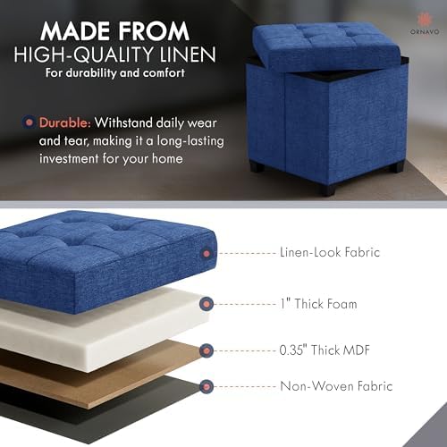 Ornavo Home Square Cube Storage Ottoman - Image 5