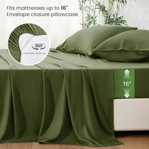 Love's cabin 100% Rayon Derived from Bamboo, King Size Sheet Set, 4 Pieces - Image 4