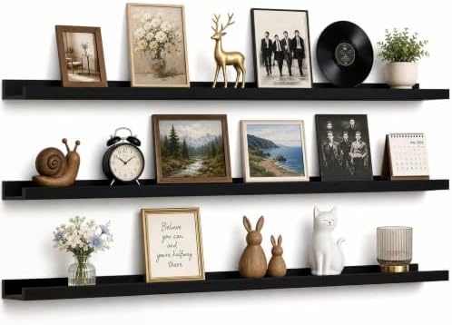 48inch Long Floating Shelves for Wall Decor, 3-Set Shelves by RicherHouse