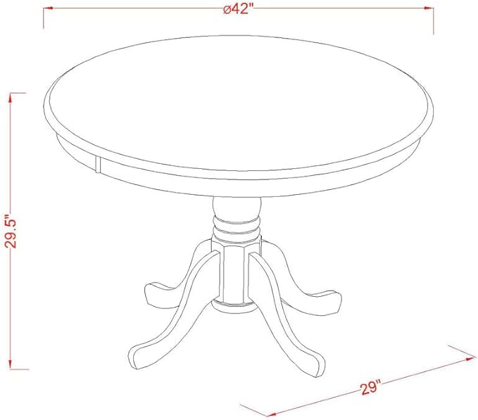 East West Furniture HBIP3-LWH-C 3 Piece Dinette Set for Small Spaces Contains a Round Dining Table with Pedestal and 2 Linen Fabric Upholstered Dining Chairs, 42x42 Inch, Linen White