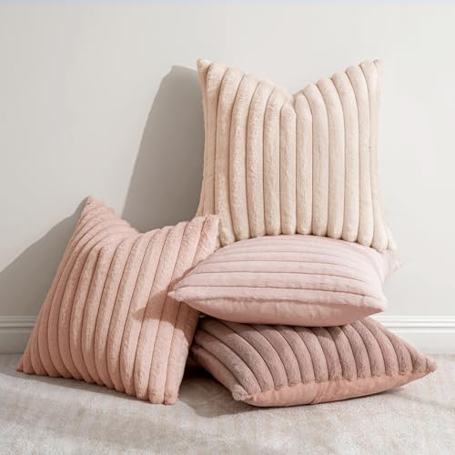 MIULEE Faux Fur Plush Decorative Throw Pillow Covers 20x20 - Image 2