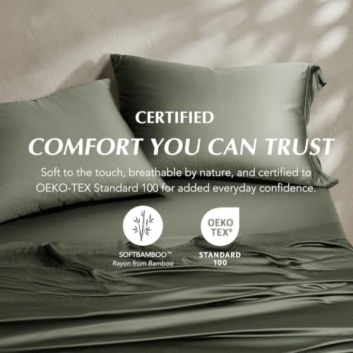 EverGrace 100% Rayon from Bamboo Sheet Set, King Size, Dried Thyme - Image 5
