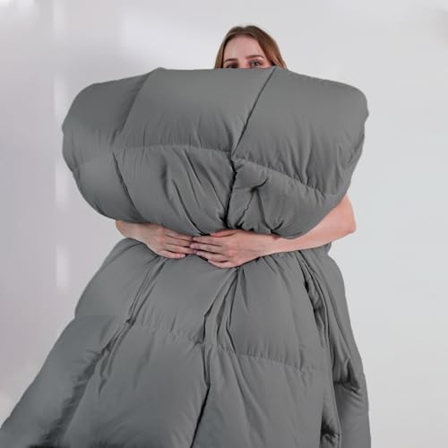 DOWNCOOL Comforters Twin Size, Dark Grey Duvet Insert, Lightweight Quilt - Image 6