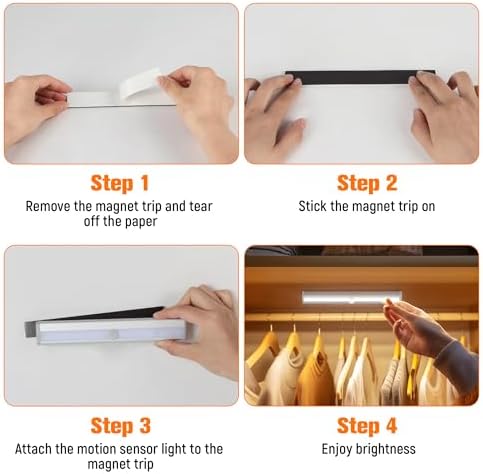 Molrebe Motion Sensor Closet Lights, 6 Pack, Battery Operated - Image 5