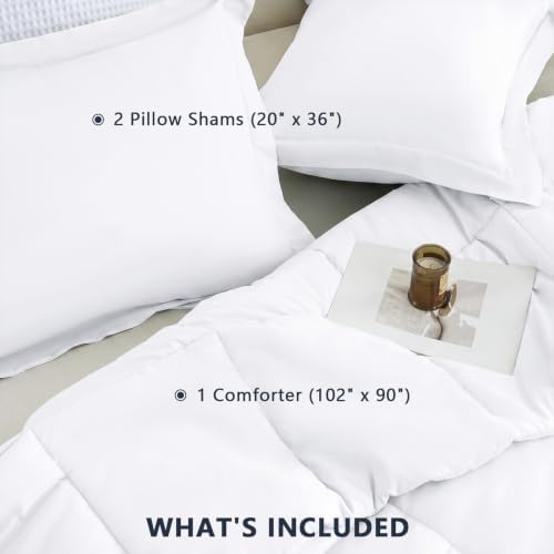 CozyLux King Size Comforter Set, 3-Piece Box-Stitched - Image 6