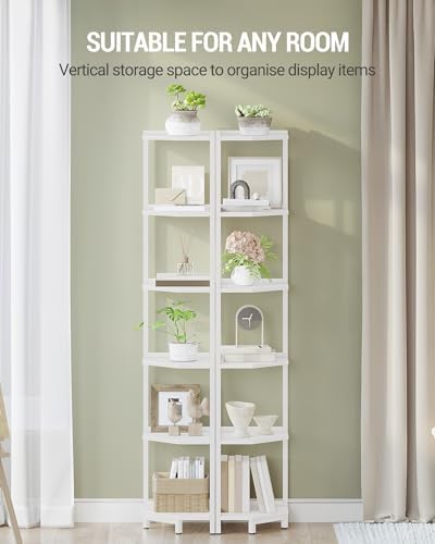 Hzuaneri Corner Shelf Stand 6-Tier Corner Bookshelf Storage Standing Shelf - Image 6