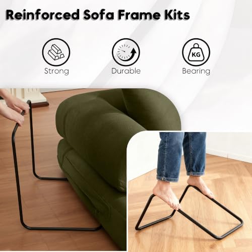 78" Convertible Floor Sofa Bed, Boneless Couches - Image 3