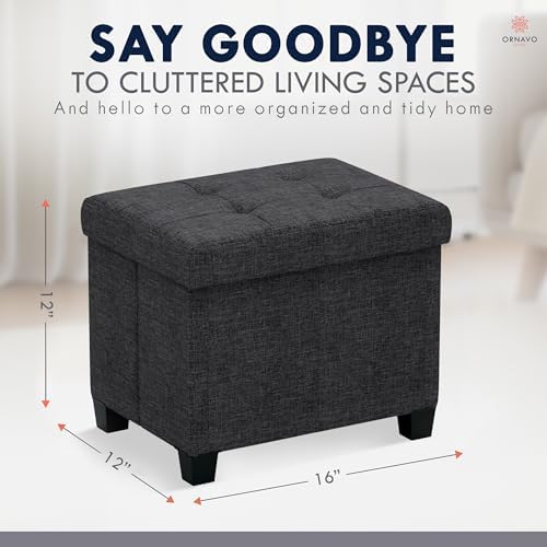 Ornavo Home Small Rectangle Storage Ottoman - Image 2