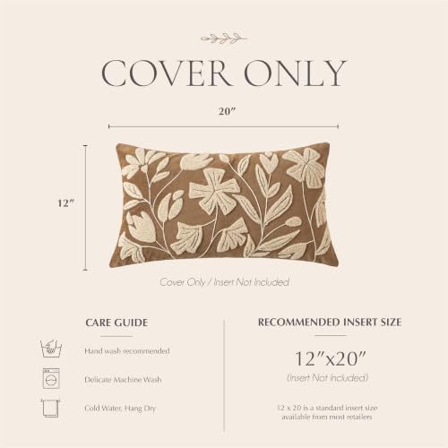 BlissBlush 12x20 Fall Lumbar Pillow Cover, Rectangular Brown Decorative Throw - Image 6