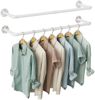 OROPY 38.4" Industrial Pipe Clothes Rack Wall Mounted, Heavy Duty, 2 Pack by OROPY