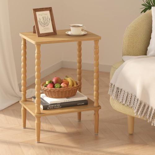 TUTOTAK Small End Table with Solid Wood Legs, Side Table Set of 2 - Image 4