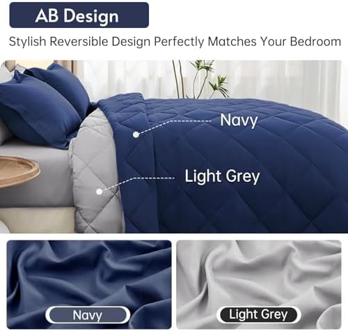 Full Comforter Set 7 Pieces, Reversible Bed in a Bag - Image 3