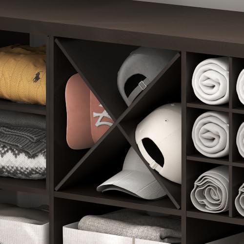 Furinno Cubicle X-Shelf Cube Shelf Insert, Dark Oak by Furinno-FitsYourSpaceFitsYourBudget