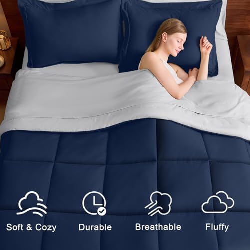 FUANNA Queen Comforter Set 7 Pieces, Reversible Bed Set, Soft Bed in a Bag - Image 2