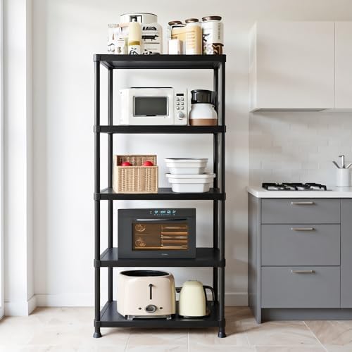 Plastic Storage Shelves, 5 Tier Shelving Unit - Image 2