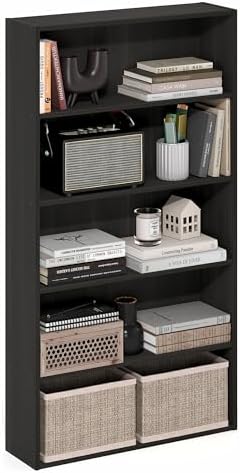 Furinno Basic Book Shelf, 5-Tier Bookshelf, Storage Organizer Bookcase by Furinno-FitsYourSpaceFitsYourBudget