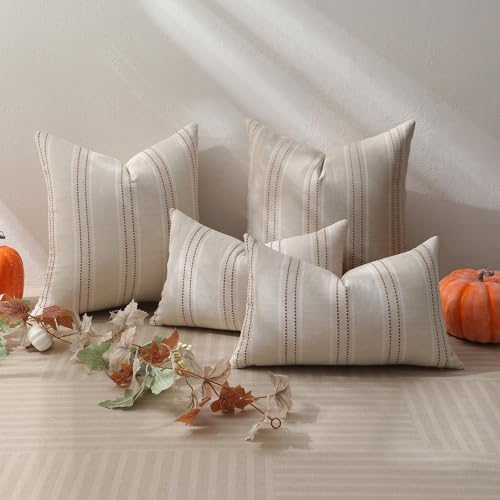 Hckot Caramel Throw Pillow Covers 22x22 Set of 2 Fall Pillow Covers - Image 5