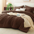 CozyLux Full Size Comforter Set Brown, 7 Pieces Bed in a Bag by CozyLux