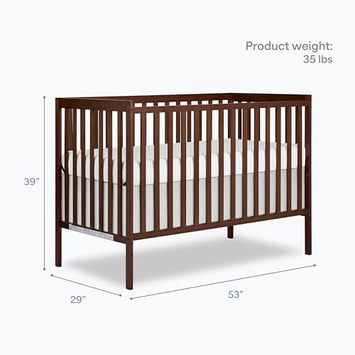 Dream On Me Synergy 5-in-1 Baby Crib, Converts to Toddler Bed, Walnut Brown - Image 3