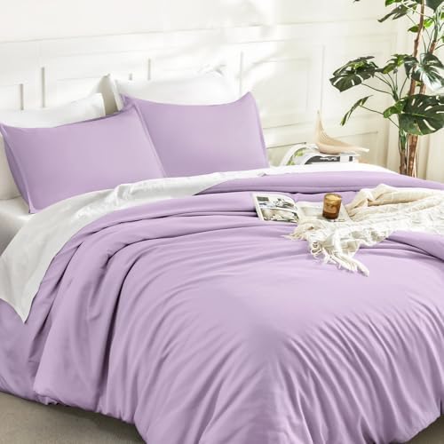 Litanika Lavender Comforter Full Size, 3 Pieces Lightweight Solid Bed Set - Image 5
