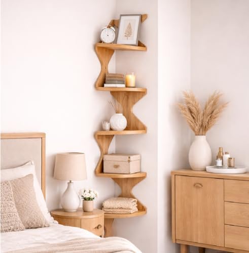 Corner Shelf Wall Mounted, Zigzag Corner Floating Shelves - Image 4