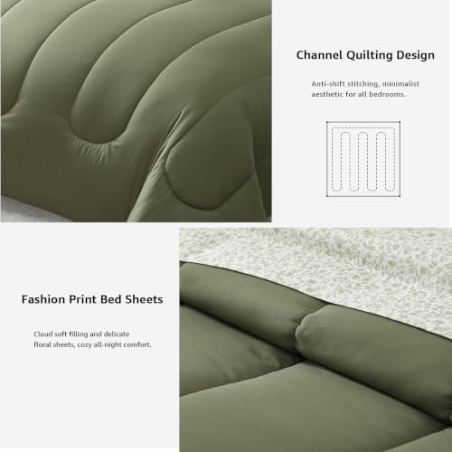 Monbix King Size Comforter Set, 7 Pieces Soft Bed in a Bag King Bedding Set - Image 5