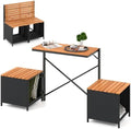 Tangkula 3-in-1 Convertible Bench Bar Table, Outdoor Folding Table & Chair by TANGKULA