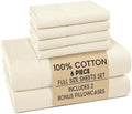 Casa Platino Full Bed Sheets – Breathable 6 Piece Percale Cooling Full Sheets by CasaPlatino