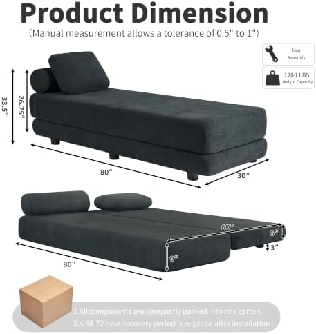 80-Inch Upholstered Daybed, Chaise Lounge Chair Indoor - Image 2