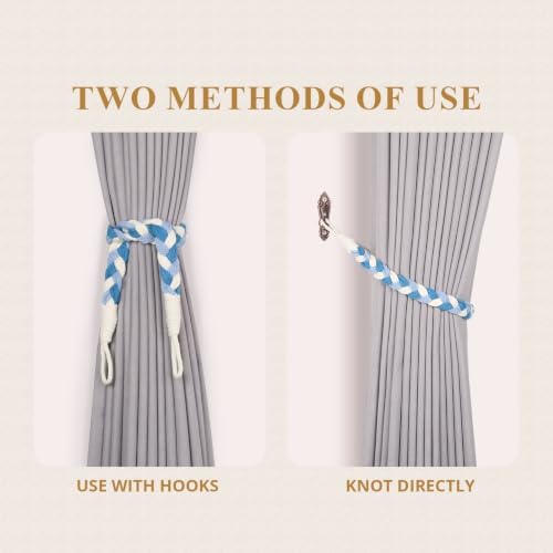 NICEEC 4 Pack Natural Cotton Rope Curtain Tiebacks Elegant Boho Style - Image 4