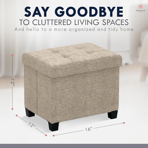 Ornavo Home Small Rectangle Storage Ottoman - Image 2