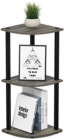 Furinno TURN-N-TUBE Corner Shelf, 3-Tier Corner Bookshelf, Display Storage by Furinno-FitsYourSpaceFitsYourBudget