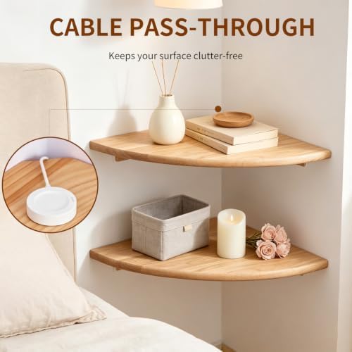 Corner Floating Shelves Set of 2, 12 Inch Solid Wood - Image 4