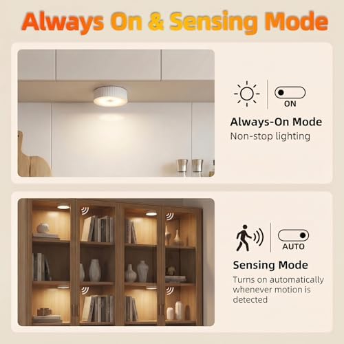 2000mAh Puck Lights 5Pack, 3.5" Wireless Closet Lights, Cool White - Image 4