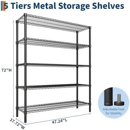 Garvee 3300LBS 5-Tier Metal Shelving - Image 3