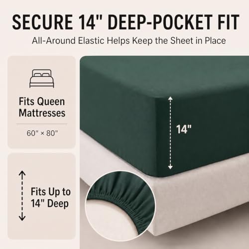 CozyLux Oversized Queen Comforter Set Forest Green - Image 5