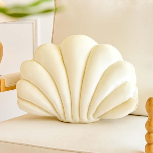 Lfsaaj Cream Seashell Throw Pillows, Shell Shaped Throw Pillows, 13 Inch Soft by Lfsaaj