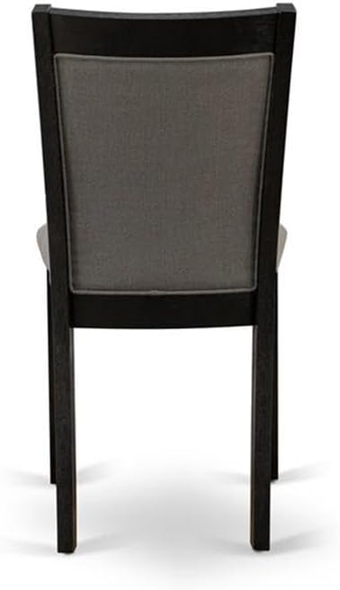 East West Furniture X697MZ650-7 7 Piece Dining Room Set Consist of a Rectangle Dining Table with X-Legs and 6 Dark Gotham Grey Linen Fabric Upholstered Chairs, 40x72 Inch, Multi-Color