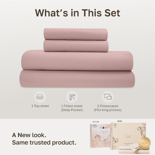 California Design Den 100% Organic Cotton Percale Sheets King Size - Image 3
