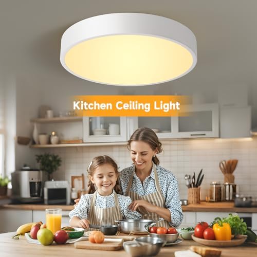 Flush Mount Ceiling Light Fixtures White LED Dimmable 5CCT 12In 24W 3Pack - Image 4
