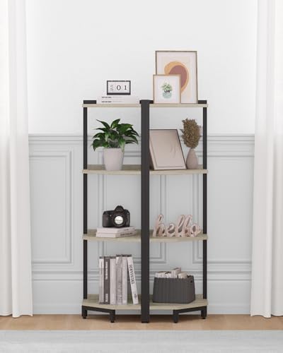 Hzuaneri Corner Shelf Stand 4-Tier Corner Bookshelf Storage Standing Shelf - Image 6