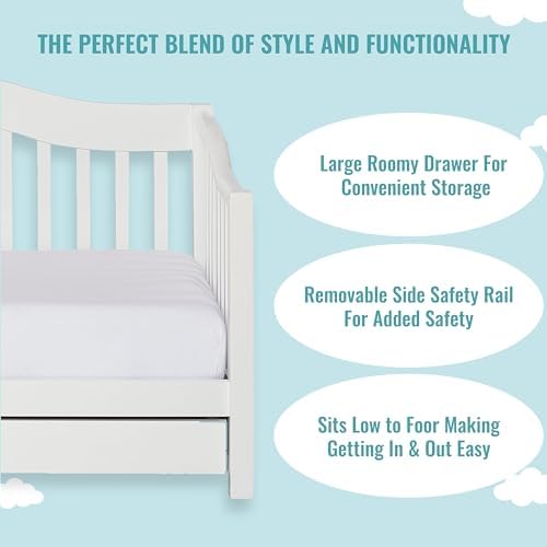 Dream On Me Toddler Day Bed in White – Greenguard Gold & Baby Safety Alliance - Image 5